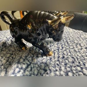 Pair (2) MCM ceramic bulls